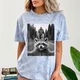 Scared Raccoon & Sasquatch T-Shirt - Quirky Unisex Comfort Tee Ocean