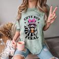 Cute But Feral Colorful Racoon With Sunglasses Racoon Small Comfort Color Blast T-Shirt Fern