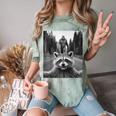 Raccoon & Bigfoot Selfie Comfort Color Blast T-Shirt | Fun & Unisex Fern