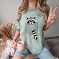 Raccoon Trash Panda Casual T-Shirt - Small Comfort Color Blast Fern