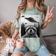 Raccoon UFO Comfort Color Blast Unisex T-Shirt | Fun Alien Vibes Fern
