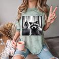 Scared Raccoon Sasquatch Selfie | Comfort Color Blast T-Shirt Fern