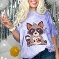 Raccoon Cookie Comfort T-Shirt - Adults Small | Fun Graphic Tee Amethyst