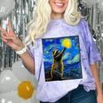 Raccoon Starry Night T-Shirt - Van Gogh-Inspired Art for Raccoon Lovers Amethyst
