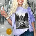 Scared Raccoon & Sasquatch T-Shirt - Quirky Unisex Comfort Tee Amethyst