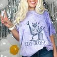 Stay Trashy Raccoon Comfort T-Shirt - Feminine Halloween Fun Amethyst