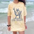 Stay Trashy Raccoon Comfort T-Shirt - Feminine Halloween Fun Citrine