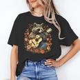 Raccoon Guitar T-Shirt–Cottagecore Floral Animal Unisex