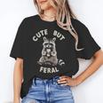 Sarcastic Raccoon T-Shirt - Cute Yet Feral | Unisex Small | Casual Humor