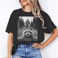 Scared Raccoon & Bigfoot Selfie Unisex T-Shirt - Fun Outdoors Theme