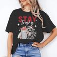 Stay Trashy Raccoon Xmas Unisex T-Shirt - Fun Holiday Animal Tee
