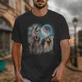 3 Racoon Moon Howling Raccoon Head For Men Women Kid Unisex T-Shirt