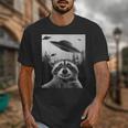 Alien UFO Raccoon Unisex T-Shirt | Fun Sci-Fi Design for Enthusiasts