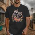 Cottagecore Raccoons & Flowers Unisex T-Shirt - Nature Lover's Delight