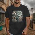 Raccoon Shirt 3 Racoons Howling At Moon Raccoon Unisex T-Shirt