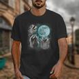 Raccoon Shirt 3 Racoons Howling At Moon Weird Cursed Unisex T-Shirt