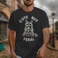 Sarcastic Raccoon T-Shirt - Cute Yet Feral | Unisex Small | Casual Humor