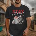 Stay Trashy Raccoon Xmas Unisex T-Shirt - Fun Holiday Animal Tee