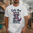 Cute But Feral Girl Summer Raccoon Funny Women Unisex T-Shirt