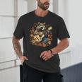 Raccoon Guitar T-Shirt–Cottagecore Floral Animal Unisex