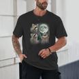 Raccoon Shirt 3 Racoons Howling At Moon Raccoon Unisex T-Shirt