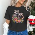 Cottagecore Raccoons & Flowers Unisex T-Shirt - Nature Lover's Delight