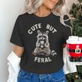 Sarcastic Raccoon T-Shirt - Cute Yet Feral | Unisex Small | Casual Humor