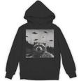 Alien UFO Raccoon Hoodie - Unisex Humor & Quirky Style