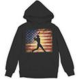 American Flag Baseball Player Bat Fan Catcher Pitcher USA Unisex Hoodie