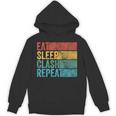 Eat Sleep Clash Repeat Gaming Clans Vintage Distressed Hoodie