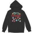 Merry Christmas Lights Dog Paw Red Plaid Dog Love Xmas Hoodie