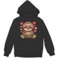 Sloth Heart Glasses Cute Valentines Day Sloth Animal Lover Unisex Hoodie
