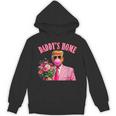 Trump Blowing Bubble Holding Flowers Pink Daddy's Home Hoodie