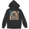 Vintage Native American Indian Chief American Usa Flag Hoodie
