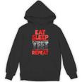 Vintage Yeet Apparel Saying Eat Sleep Repeat Hoodie