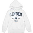 Linden Texas TX Vintage Athletic Navy Sports Unisex Hoodie