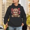 Sloth Heart Glasses Cute Valentines Day Sloth Animal Lover Unisex Hoodie