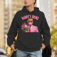 Trump Blowing Bubble Holding Flowers Pink Daddy's Home Hoodie