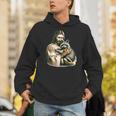 Vintage Distressed Jesus Raccoon Hug Unisex Hoodie for Raccoon Lovers