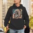 Vintage Native American Indian Chief American Usa Flag Hoodie