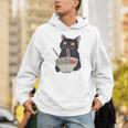 Cat Eating Ramen Vintage Japanese Noodles Hoodie