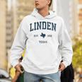 Linden Texas TX Vintage Athletic Navy Sports Unisex Hoodie