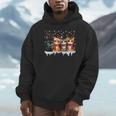 Cat Christmas Light Reindeer Santa Christmas Cat Lover Hoodie