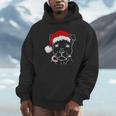 Christmas Staffy With Santa Hat And Candy Cane Dog Lovers Unisex Hoodie