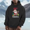 Christmas Tennis Pajamas Matching Xmas Tennis Racket Holiday Unisex Hoodie