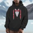 Hearts Bow Tie Suspenders Valentines Day Costume Boys Hoodie