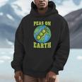 Peas On Earth Pun Peace World Globe Earth Day Unisex Hoodie