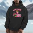 Trump Blowing Bubble Holding Flowers Pink Daddy's Home Hoodie