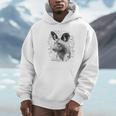 African Wild Dog Close-Up On Vintage Africa Map Safari Theme Unisex Hoodie