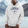 Linden Texas TX Vintage Athletic Navy Sports Unisex Hoodie